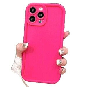 Silicone Case For IPhone 13, 14, 15 Pro Max, 15 Plus Full Camera Protective Pink